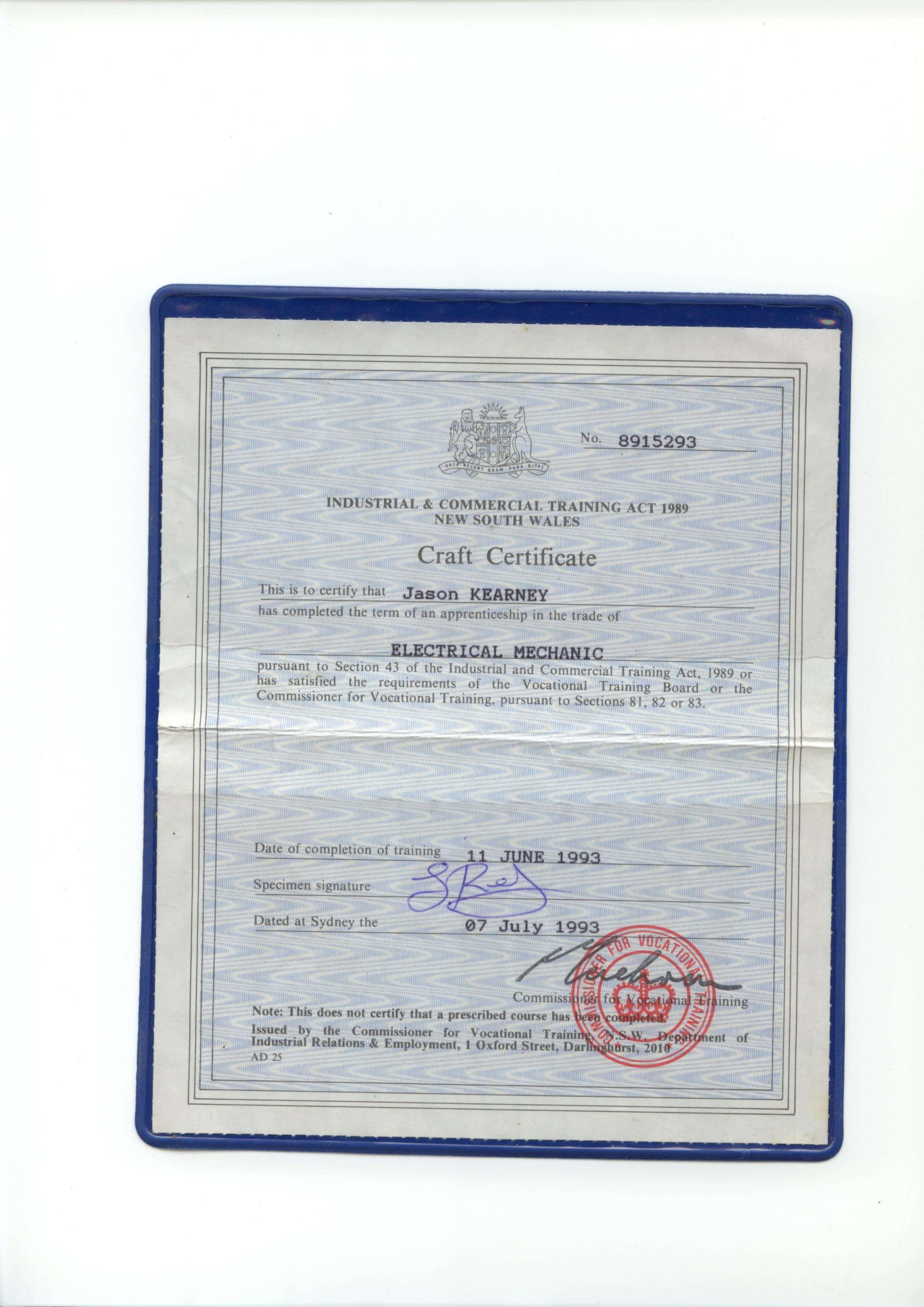 Electrical Certificate