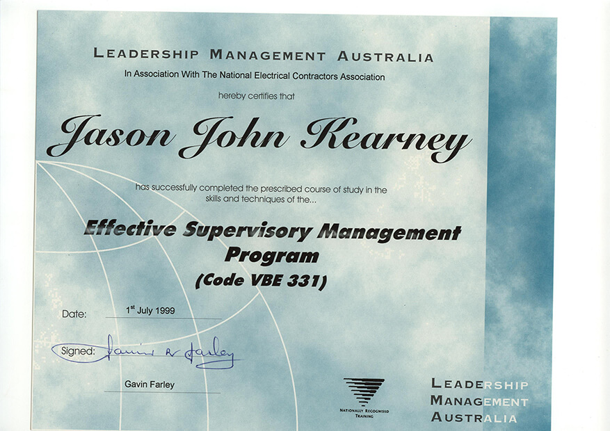 Supervisor Certificate