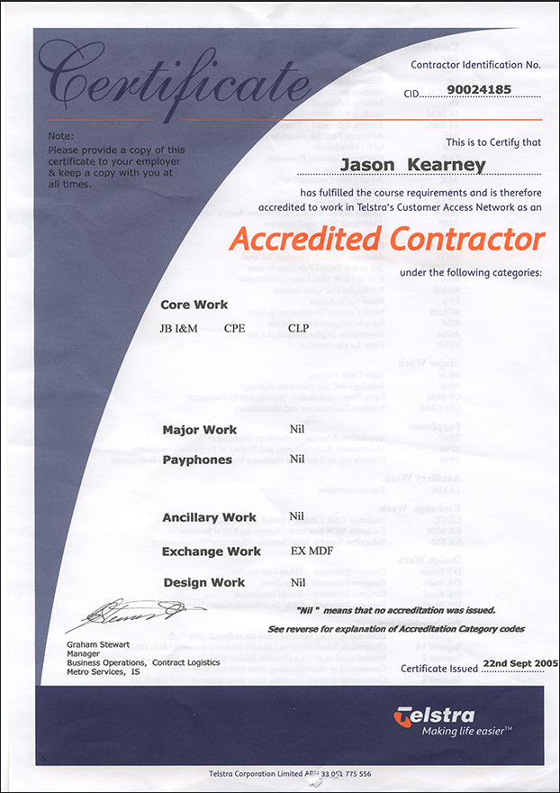 Telstra Contractor Accreditation