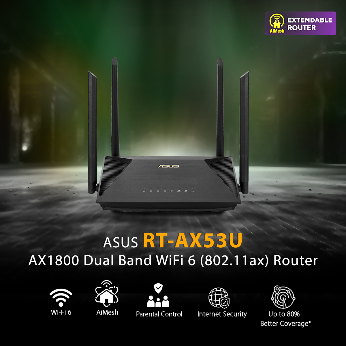 ASUS RT-AX53U (AX1800) Dual Band WiFi 6